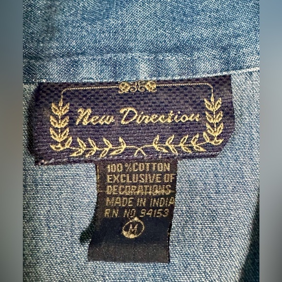 New Directions Vintage Women’s Denim Cat Lady Patriotic Sleeveless top Size M - Picture 4 of 13